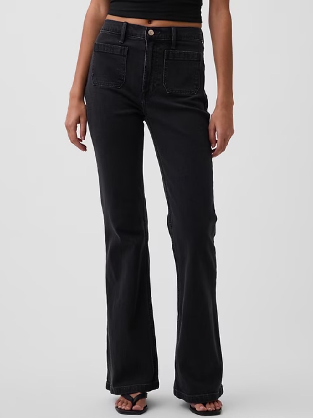 Gap High Rise '70s Flare Jeans Basic Black Size 8P